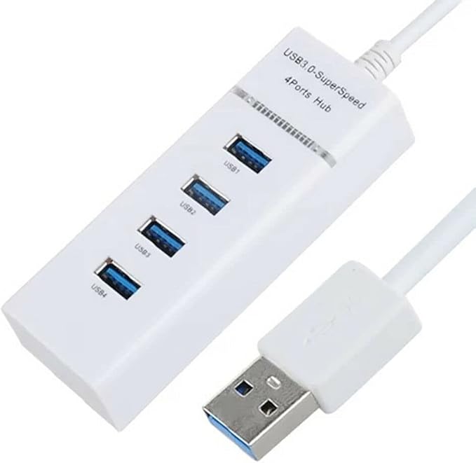 4 Port USB 3.0 Charger Hub White