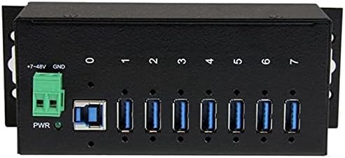 StarTech.com 7-Port USB 3.0 Hub - 5Gbps - Metal Industrial USB-A Hub with ESD Protection &amp 350W Surge Protection - Din Rail Wall or Desk Mountable - TAA Compliant USB Expander Hub (ST7300USBME)