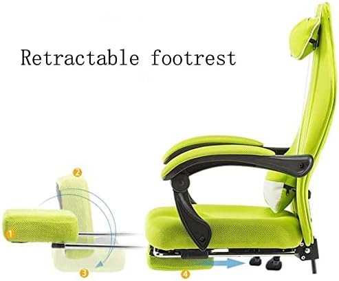 Chair Gaming Chair Ergonomic Mesh Chair Office Chair Computer Chair Lift Swivel Chair Office Chair Backrest Game Chair (Color : Green)