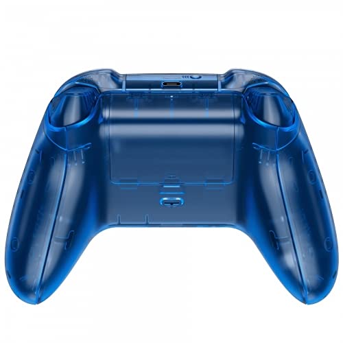 MODDEDZONE Custom Wireless UNMODDED Controller for Xbox One S/X and PC with Exclusive and Unique Designs - The Perfect Gaming Gift for Enthusiasts Expertly Crafted in the USA - Clear Blue Full