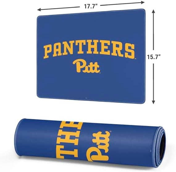 Skinit Medium Gaming Mouse Pad - Officially Licensed Panthers Pitt Design with Stitched Edges Waterproof Non-Slip Rubber Base Desk Mat for Keyboard &amp Mouse 17.7 x 15.75 inches