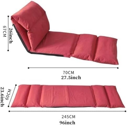 ELEFOCUS Floor Chair with Backrest Foldable Adjustable Gaming Video Game Chair 5-Position Lazy Sofa Meditation Chair(/Red)