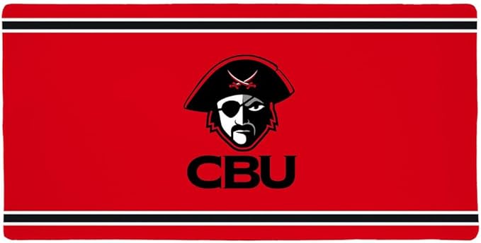 Christian Brothers University Buccaneers Primary Logo Stripes Large Gaming Mouse Pad Desk Mat with Stitched Edges Non-Slip Base for Gamer Home and Office 31.5 x 15.7