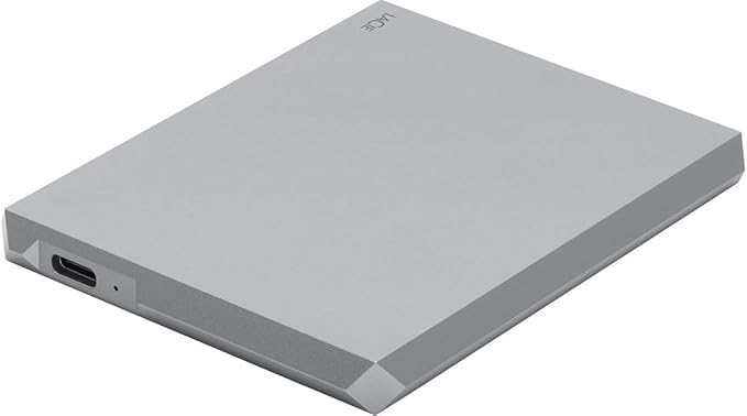LaCie Mobile Drive 2TB External Hard Drive Space Grey USB-C PC Mac iPad &amp iPhone Data Rescue Service (STHG2000402)