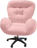 YCKEGEW Sofa Leisure Chair Computer Ergonomic Video Gaming Chair for BedroomRecliner Chair Tilting Function BackrestTask Chair with Wheels and Black Base(PinkWithout)