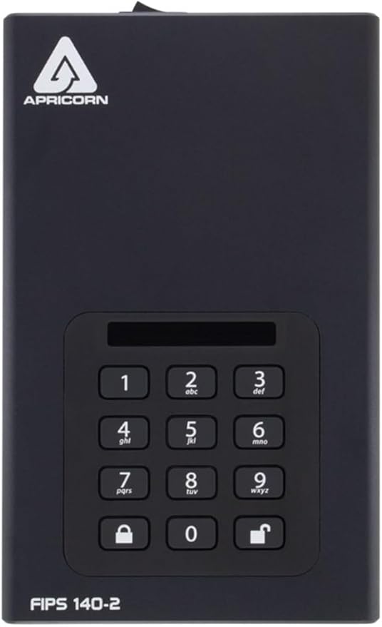 Apricorn 8TB Aegis Desktop Padlock FIPS 140-2 Validated 256-Bit Encrypted Hard Drive (ADT-3PL256F-8000)