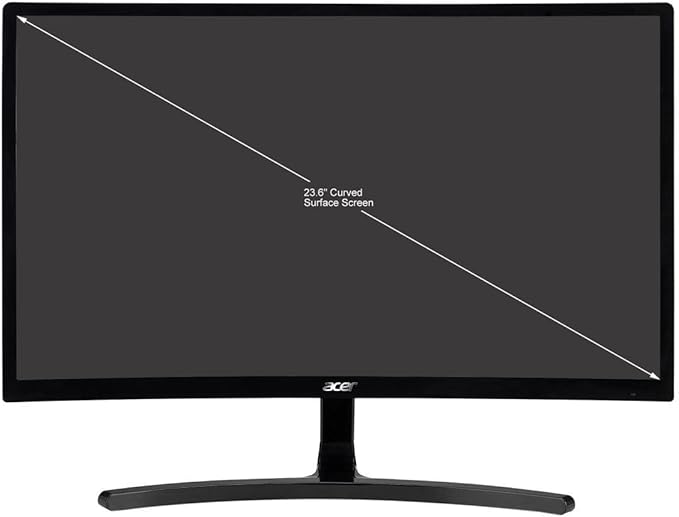 Acer Gaming Monitor 23.6â€ Curved ED242QR Abidpx 1920 x 1080 144Hz Refresh Rate AMD FREESYNC Technology (Display Port HDMI &amp DVI Ports)Black