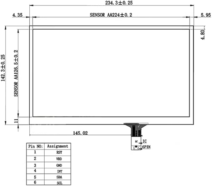 10.1 Inch 16:9 USB Capacitive Multi-Touch Screen Panel – Plug &amp Play for PC Raspberry/Orange Pi Linux/Windows/Android – No Driver Needed