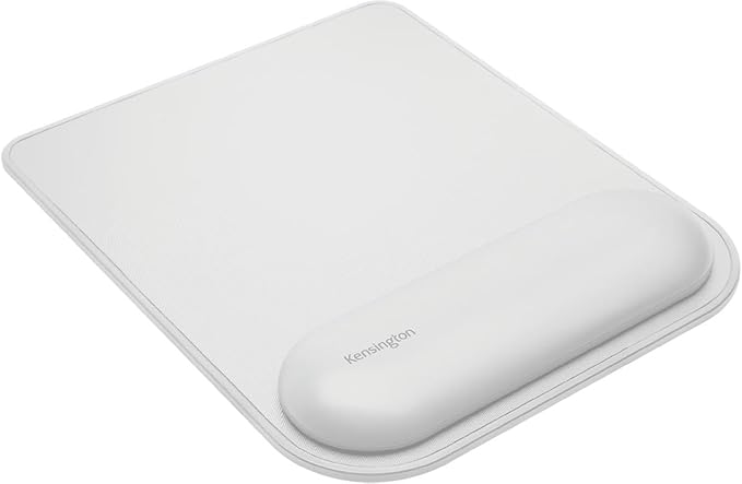 Kensington Mousepad with ErgoSoft Wrist Rest Support for Home Office Grey - Mouse mat Gel-Cushioned Non-Slip Padding Aids Wrist Alignment Certified for Safety and Compliance