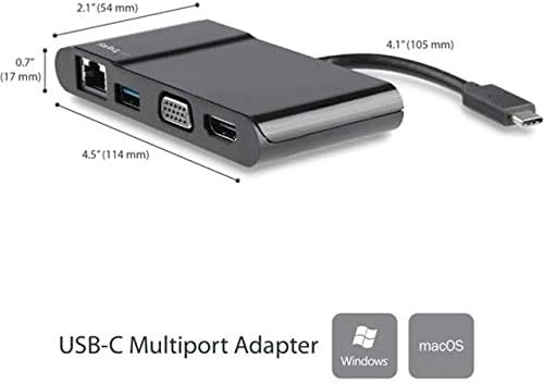 StarTech.com USB-C Multiport Adapter - USB-C Travel Dock with 4K HDMI or 1080p VGA Gigabit Ethernet 5Gbps USB-A 3.0 - Discontinued Limited Stock &amp Replaced by DKT31CHVL (DKT30CHV)