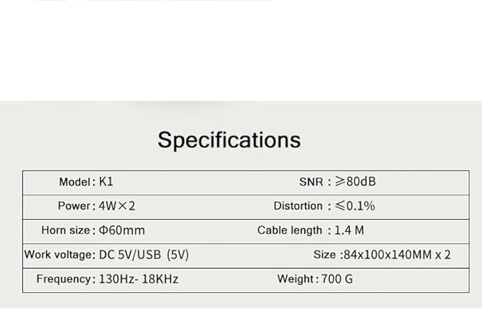 Wired Computer Speakers Bass Reinforcement 4 Diaphragm for Laptop Desktop Phone 8W High Power Loudspeaker