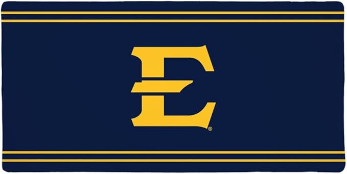 East Tennessee State ETSU Buccaneers Primary Logo Stripes Large Gaming Mouse Pad Desk Mat with Stitched Edges Non-Slip Base for Gamer Home and Office 31.5 x 15.7
