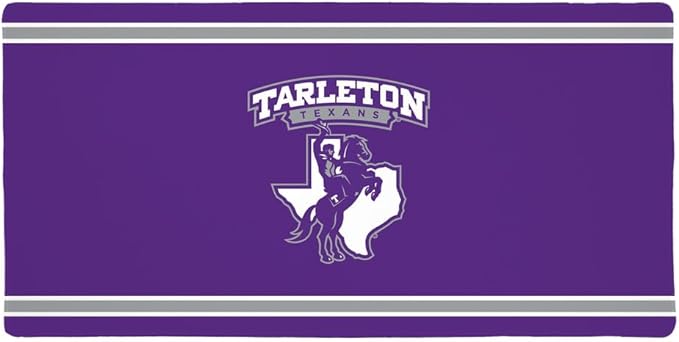 Tarleton State University Texans Primary Logo Stripes Large Gaming Mouse Pad Desk Mat with Stitched Edges Non-Slip Base for Gamer Home and Office 31.5 x 15.7