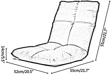 ELEFOCUS Floor Chair Folding Meditation Chair with Backrest Computer Chair on Single Bed Lazy Leisure Sofa 6-Position Adjustment(Blue)