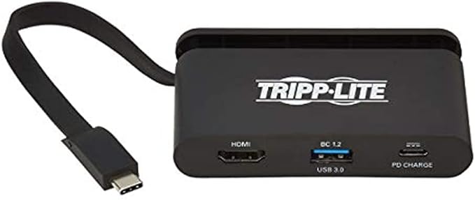 Tripp Lite USB-C Hub with 4K HDMI USB-A USB-C Pd Charging (5A 100W) Thunderbolt 3 DisplayPort Alt Mode 5 Gbps Black (U444-T6N-H4UBC)