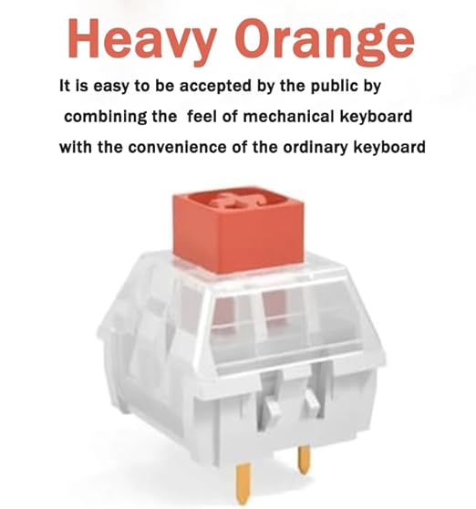 Kailh Box Heavy Orange Switches for DIY Mechanical Keyboard3-pin/60gf Tactile/RGB/LED/IP56 Water&ampDustproof/Long Life switches(Orange72pcs)