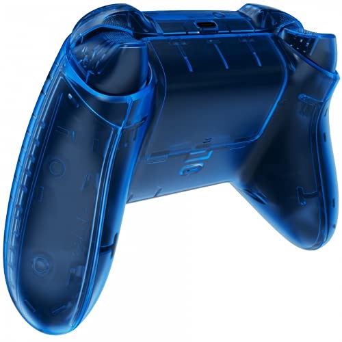 MODDEDZONE Custom Wireless UNMODDED Controller for Xbox One S/X and PC with Exclusive and Unique Designs - The Perfect Gaming Gift for Enthusiasts Expertly Crafted in the USA - Clear Blue Full