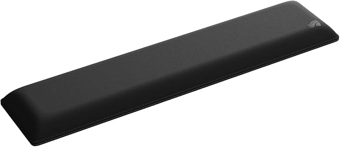 Glorious Gaming Padded Keyboard Wrist Rest (Full Size 25mm Thick) - Anti-Fray Stitched Edges Smooth Cloth Surface Anti-Slip Rubber Base Medium Firmness 440 x 100 x 25mm - Black