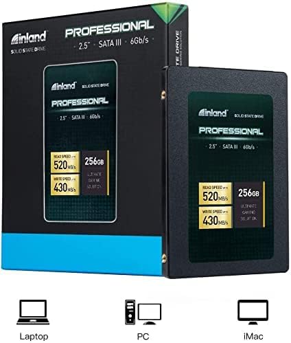 INLAND Professional 512GB SSD 3D TLC NAND SATA III 6Gb/s 2.5 SATA Internal Solid State Drive Upgrade Laptop PC and Desktops (5 Pack)