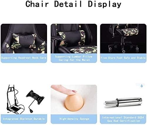 Gaming Chair Office Chair High Back Computer Chair Leather Desk Chair Racing Executive Ergonomic Adjustable Swivel Task Chairwith Headrest and Lumbar Support(B)