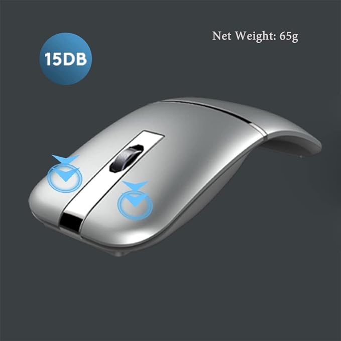 Bluetooth Wireless Arc Mouse Dual Model (2.4G+BT5.1) Rotating Foldable Mouse for Microsoft Rechargeable Portable Mice for Laptop Notebook PC MacBook Chromebook