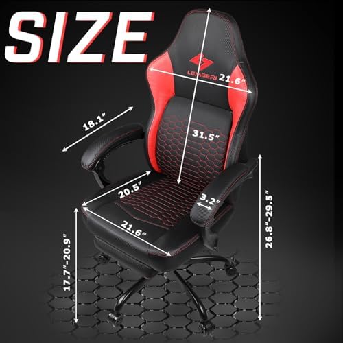 Gaming Chair 400lb Weight Capacity Ergonomic Video Game Chair with Footrest Racing Style Computer Chair with Headrest and Lumbar Support