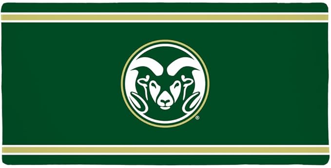 Colorado State University Rams Primary Logo Stripes Large Gaming Mouse Pad Desk Mat with Stitched Edges Non-Slip Base for Gamer Home and Office 31.5 x 15.7