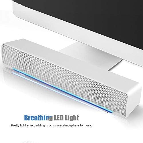 Speaker Mini Speaker USB Speaker PC Stereo Lightweight Wired LED Soundbar Speaker Soundbar Soundbox 3.5mm Audio Jack Compatible with PC Computer Tablet TV for Office Home Home Theater