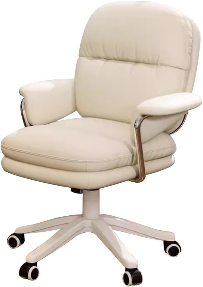 KITCISSL Computer Gaming Chair Video Game Chairs Office Desk Chair for Bedroom Accent Chairs Lift Makeup Chair Dormitory Swivel Office Chair for Living Room Home Office (Color : Beige A)