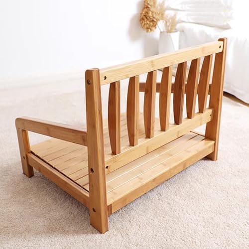 BTZHY Floor Chair Portable Floor Chair with Backrest Japanese Style Wooden Lazy Floor Chair with Armrests Legless Tatami Chair for Bay Window Living Room Bedroom