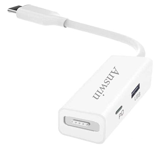 Mag-Safe to USB C Adapter 3-in-1 Mag-Safe 1 &amp 2 Adapter &amp USB C PD &amp QC USB (Charing Only) for iPhone 15 Series M1/M2 MacBook MacBook Air and More USB-C Devices