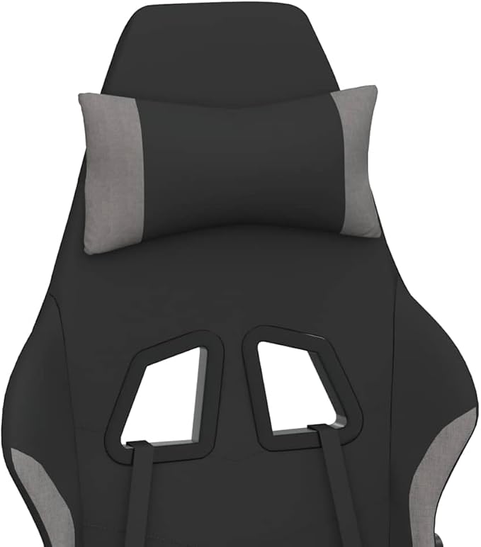 Gaming Chair with Lumbar Support Adjustable Armrests and Footrest - Ergonomic Computer Desk Chair for Gamer Home Office Black and Light Grey - Comfy Seating