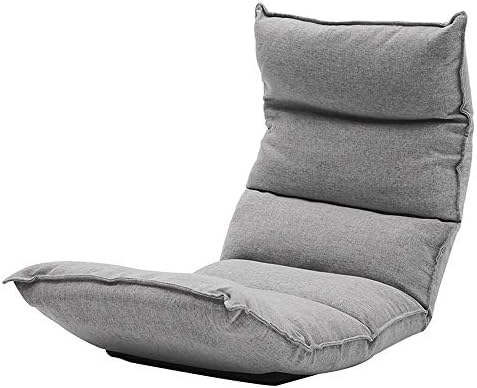 BTZHY Floor Chair Floor Chair Computer Chair on Single Bed Independent Cotton Bale Leisure Folding Floor Chair Multi-Level Adjustable Meditation ChairRemovable and Washable (Color : Gray)