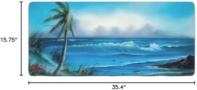 Bob Ross Desk Mat for Desktop Large Ergonomic Mouse Pad Gaming Mouse Pad Non-slip Deskmat Mouse Pad For Computer Wireless Mouse Keyboard Mouse pad for desk Large Mousepad- Storm on The Horizon