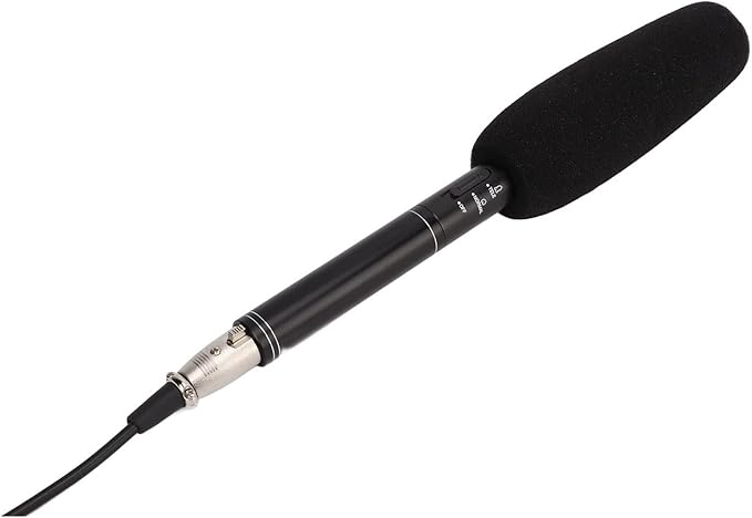 Sensitivity Microphone for Meetings and Interviews Wide Frequency Response Black Metal