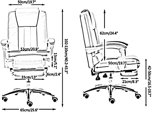 Office Chair Boss Chair Computer Chair Office Chair Reclining Gaming Seat PU Leather Chair with Footrest Ergonomic Swivel Chair Chair (Color : Off-White) Needed