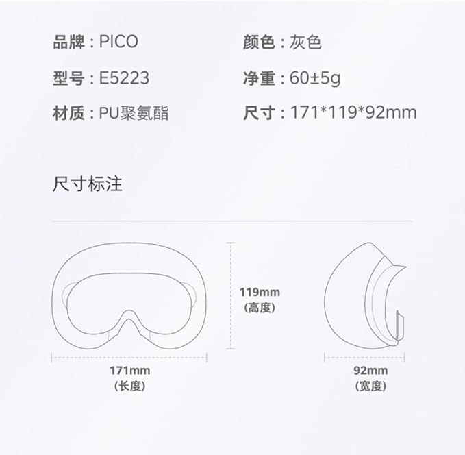 PU Face Cushion for PICO 4 Compatible with PICO 4 PRO Ultra VR Headset Accessories Facial Cover Comfort