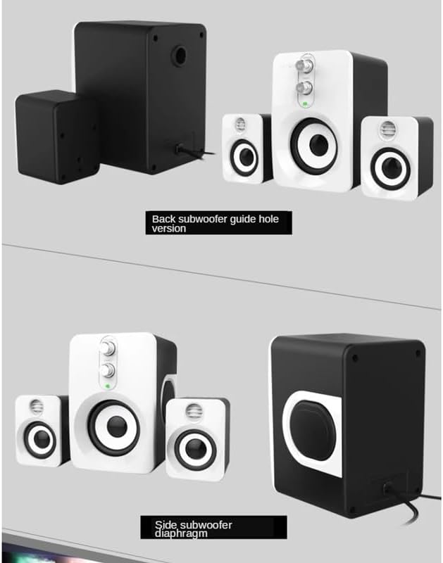 JSEIAJB Diaphragm Speaker Computer Universal 2.1 Bass Speakers Desktop Audio Computer Speaker(D)