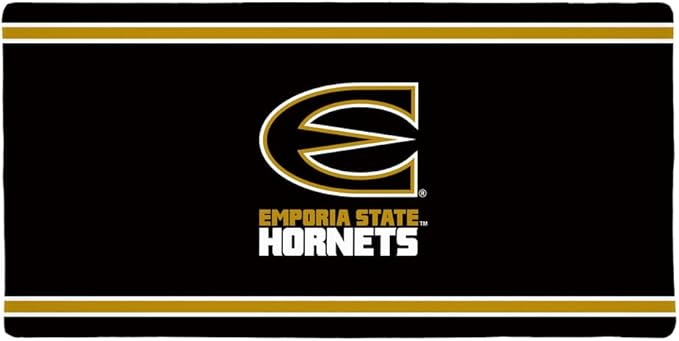 Emporia State University ESU Hornets Primary Logo Stripes Large Gaming Mouse Pad Desk Mat with Stitched Edges Non-Slip Base for Gamer Home and Office 31.5 x 15.7