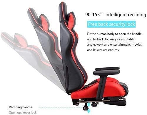 Racing Style Gaming Office Chair with Adjustable Recline 90-155° PU Leather Headrest Lumbar Support &amp Lifted Armrests