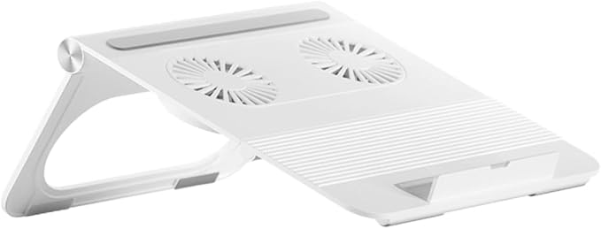 Uonlytech Laptop Cooling Rack with Dual Fans Slip Silicone Multipurpose Notebook PC Holder Quiet Ventilation Stand for Enhanced Airflow and Ergonomic Support