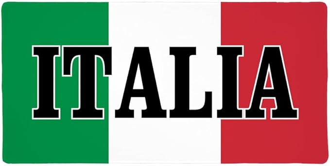 Italia Italy Italian Flag Large Gaming Mouse Pad Desk Mat with Stitched Edges Non-Slip Base for Gamer Home and Office