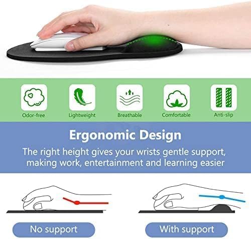 Nsipan Custom Mouse Pad with Wrist Rest Personalized Wrist Support Memory Foam Mat Mouse Mat with Photo Text Slip-Resistance Silicone