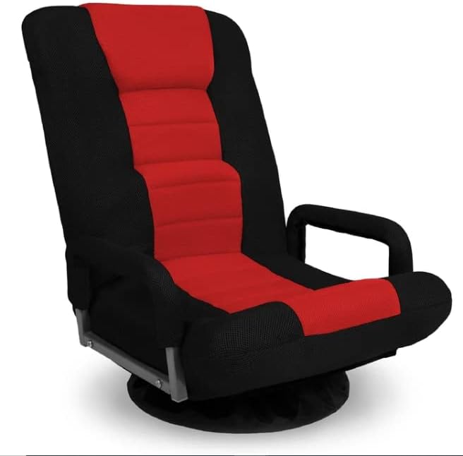 Lumbar Support Gaming Floor Chair 30'' H x 22'' W x 22.5'' D (Red/Black)