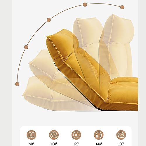 BTZHY Floor Chair Indoor Adjustable Floor ChairFloor Chairs for Adults - Floor Gaming Chair with Back Support 5 Adjustable Position Floor Seating Lounge for Reading MeditationD