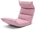 ELEFOCUS Floor Chair Lazy Sofa Reading Chair with Back Support Adjustable 6-Angle Upholstered Single Sofa Bed Chair for Playing(Pink)