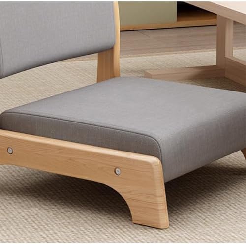 BTZHY Floor Chair Japanese Floor Chair Tatami Meditation Yoga Chair with Backrest Legless Stool Solid Wood Backrest
