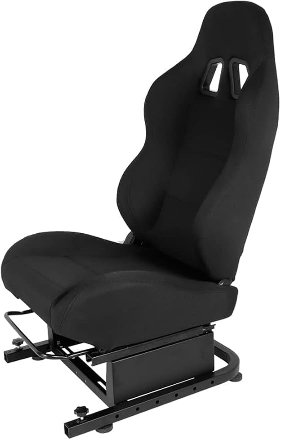 Racing Rear Seat Stand for Steering Wheel Mount to Expand into Gaming Simulator Cockpit with Black Double Locking Slides Ergonomic Breathable Driving Race Chair Fit for Marada Minneer