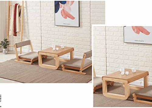 BTZHY Floor Chair Wooden Tatami Floor Chair with Backrest and Armrest Meditation Floor Chair Living Room Floor Chair Portable Japanese Legless Chair