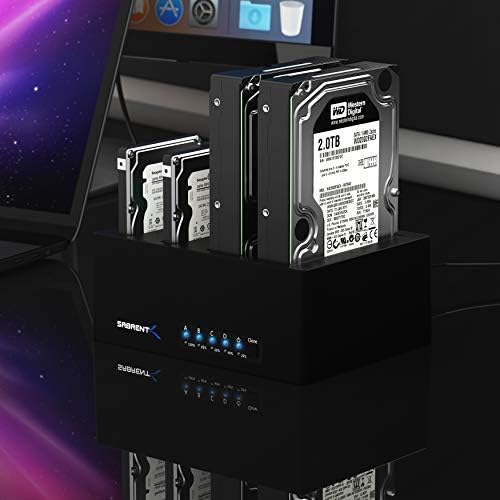 SABRENT 4-Bay USB 3.0 Docking Station for 2.5” &amp 3.5” SATA HDD &amp SSD Trayless Design USB 3.0 5Gbps Offline Clone Function (DS-U3B4)